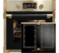 Kaiser Set di fornelli Autark Retro Pirolisi Incasso Forno 73L Vetro Nero 60 cm con Piano cottura a induzione 60 cm Zona libera con 2 Zone FLEX Induzione EH 6427 AD + KCT 6192 FI Em
