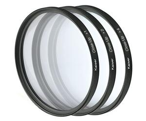 Kaiser Set di lenti per primi piani con una lente per primi piani +1 +2 +4 in orsa di custodia 55 mm