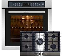 Kaiser Set EH 6306 R + KG 9356 Turbo, Forno da incasso, in acciaio inox, 79L 15 Fct. Grill Air Fryer Full Touch + Fornello a Gas Incasso 90 cm, Acciaio inossidabile, WOK Turbo-Brenner - 3,8 kW.