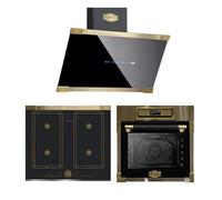Kaiser Set - Forno da incasso Retro 80L EH 6726 AD+ AT 6445 AD Cappa aspirante a parete 60 cm, KCT 6745 FI AD piano cottura a induzione 60 cm