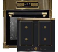 Kaiser Set forno EH 6726 AD+KCT 6745 AD, forno da incasso retrò, 80 l, 11 funzioni di funzionamento+piano cottura a induzione Flex Retro 60 cm, fornello da incasso Autark Power Booster