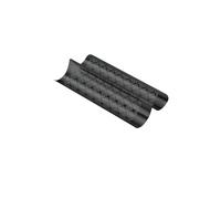 Kaiser Stampo Inspiration Perforato per 2 Baguette, in Acciaio Antiaderente, con ricettario Incluso, Lega, Nero, 40x20 cm