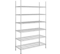 kaiserkraft | Scaffale grigliato in filo d'acciaio | cromato | portata ripiani 100 kg | largh x prof 1220 x 610 mm | scaffale portante | altezza