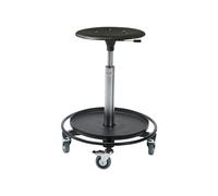 kaiserkraft | Sgabello per lavori di saldatura e di montaggio | sedile in plastica ad alta resistenza | altezza sedile 540-800 mm | anello poggiapiedi con vassoio