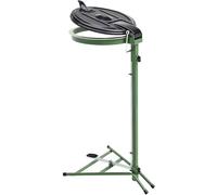 kaiserkraft | Supporto per sacchi rifiuti | telaio fisso | per capacità 120 l | con pedale | verde | coperchio in plastica
