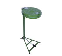 kaiserkraft | Supporto per sacchi rifiuti | telaio fisso | per capacità 120 l | con pedale | verde | coperchio in acciaio