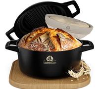 Kaisertal, pentola in ghisa, 26 cm, per pane e paniere, con coperchio, per il pane, per il pane, per il pane, per il pane, per il pane, per il pane, in ghisa, con accessori per la cottura del pane