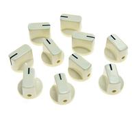 Kaish 10PCS Guitar Amp effetto pedale manopole puntatore manopola con vite invecchiato bianco