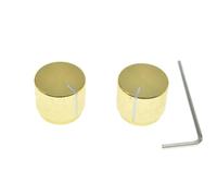 KAISH 2 manopole per potenziometri in alluminio, diametro 20 mm, universali, per chitarra, basso, amplificatore, preamplificatore, pedale effetto, apparecchiature audio, colore oro, con indicatore