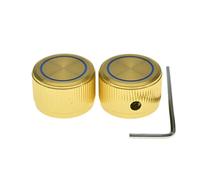 KAISH 2 manopole per potenziometri in alluminio, diametro 25 mm, diametro 1/4", manopole universali in metallo, con cerchio blu per chitarra