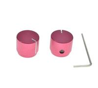 KAISH 2 manopole per potenziometro in alluminio, diametro 20 mm, universali, per chitarra, basso, amplificatore, preamplificatore, pedale effetto, apparecchiature audio, colore rosso, con indicatore
