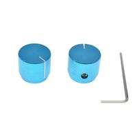 KAISH 2 manopole universali per potenziometro in alluminio, diametro 20 mm, per chitarra/basso/amplificatore/preamplificatore/pedale effetto/apparecchiature audio, blu, con indicatore di linea