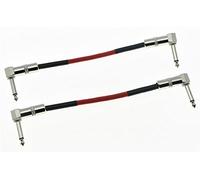 Kaish 2-pack rosso ad angolo retto 20 cm mono chitarra effetto pedale effetti cavo patch Cord