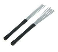 Kaish 2 pezzi a scomparsa manico nero in gomma Jazz Professiona tamburo spazzole bastoni, bianco