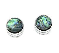 KAISH - 2 pomelli bombati per chitarra o basso, a incastro, in abalone, per Telecaster, Finitura cromata