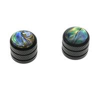KAISH - 2 pomelli bombati per chitarra o basso, a incastro, in abalone, per Telecaster, Nero