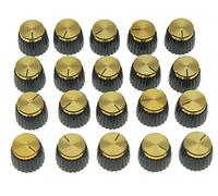 KAISH - 20 manopole per amplificatore Marshall, colore: Nero con tappo dorato