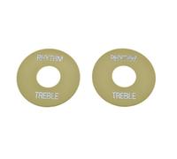 KAISH 2pcs Crema con Lettere Argento LP Chitarra Interruttore A Levetta Rondella Piastra Ritmo Treble Ring per Les Paul