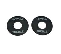 KAISH 2pcs Nero con Lettere Argento LP Chitarra Interruttore A Levetta Rondella Piastra Ritmo Treble Ring per Les Paul