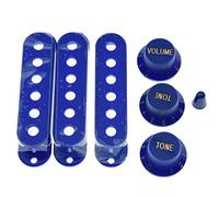 Kaish - 3 coperture per pickup + 3 coperture per manopole e tappo per selettore a 5 posizioni, colore: blu