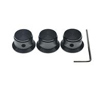 KAISH 3 manopole per potenziometro in alluminio da 1/4 di pollice, universali, manopole di controllo a campana, con vite di fissaggio, per chitarra/bassi/AMPS/preamplificatori, nero senza indicatore