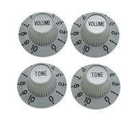 KAISH 4 manopole per cappello da strega per chitarra LP bianco con cappuccio argento per Epi Les Paul SG