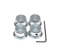 KAISH 4 manopole per potenziometro in alluminio da 1/4", universali, con vite di fissaggio, per chitarra/basso/AMPS/preamplificatori, argento senza indicatore