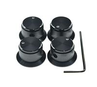 KAISH 4 pomelli in alluminio per potenziometri da 1/4 "universali per cappello superiore con manopola di controllo con vite per chitarra