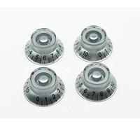 Kaish 4pcs argento W/nero numero LP chitarra manopole top Hat manopole per Les Paul