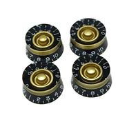 Kaish 4pcs nero con oro Custom Guitar Speed Dial manopole manopola di controllo Fits LP chitarra