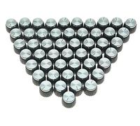 Kaish, 50 pomelli per amplificatore per chitarra, colore nero, con parte superiore argentata, per amplificatore Marshall, 50 pezzi