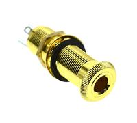 KAISH 6,35 mm Ottone Mono Chitarra Basso Barrel Jack Presa Cilindro Ingresso Uscita Jack con 3 Pin Oro