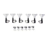 KAISH 6 corde 3R3L 18:1 sigillate Bass Tuners Bass Guitar Tuning Keys Tuning Machine Heads per Ibanez/Yamaha Style acustico/basso elettrico nero con cromo