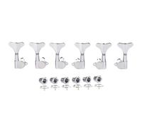 KAISH 6 Corde 3R3L 18:1 Sigillate Bass Tuners Bass Guitar Tuning Keys Tuning Machine Heads per Ibanez/Yamaha Style Acustico/Basso Elettrico Cromato