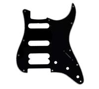 KAISH Battipenna a 11 fori American Modern ST Style HSS Round Corner Humbucking senza fori per le viti per chitarre Stratocaster Ultra Series Nero 3 strati