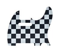 KAISH Battipenna in plastica con 8 fori per chitarra in stile Tele 3D TL Pick Guard Scratch Plate per Telecaster USA/Messico Nero/Bianco Griglia
