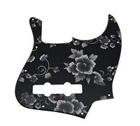KAISH Battipenna in plastica stampata 3D a 4 corde per basso J Bass Pick Guard Scratch Plate per USA/Messico Jazz J Bass Flower Pattern