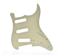 Kaish, battipenna per chitarra ST/Strat in stile SSS con 11 fori, per Stratocaster USA/Messico, bianco invecchiato a 3 strati