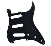 Kaish, battipenna per chitarra ST/Stratocaster stile Strat, SSS, 11 fori, nero a 3 strati, per Stratocaster USA/Messico