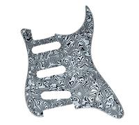 Kaish, battipenna per chitarra ST/Stratocaster stile Strat SSS, 11 fori, per Stratocaster USA/Messico, guscio nero e bianco