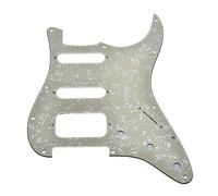 Kaish, battipenna per chitarra Stratocaster/Strat a 11 fori, stile moderno americano, HSS, con 2 viti, angolo arrotondato, per humbucking, colore: perla invecchiata