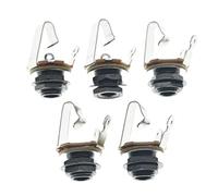 KAISH Black Nickel Premium 5pcs Materiale Ottone Filettatura Americana Audio 1/4 "Femmina Chitarra/Basso/Ingresso Jack 6.35mm TS Mono Montaggio a Pannello Presa Jack con Dadi e Rondella