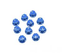 KAISH Confezione da 10 mini manopole blu MXR Style con inserto in ottone per pedale