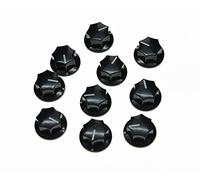 KAISH Confezione da 10 mini manopole per pedale in ottone, colore nero, stile MXR