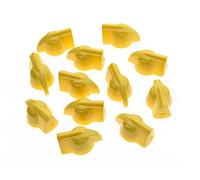 KAISH Confezione da 12 manopole nere piatte per amplificatore per chitarra, effetto pedale a testa di gallina