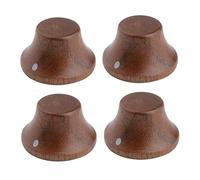 Kaish, confezione da 2 manopole in legno stile LP/Strat, per chitarra e basso, pomelli in legno con indicatore Pack of 4 Walnut Wood