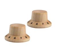 Kaish, confezione da 2 pomelli in legno stile LP/Strat, per chitarra e basso, con numeri da 1 a 10, in legno di acero/rosa/zebrato Pack of 2 Maple Wood