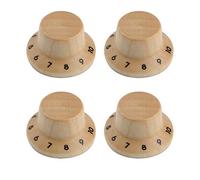 Kaish, confezione da 2 pomelli in legno stile LP/Strat, per chitarra e basso, con numeri da 1 a 10, in legno di acero/rosa/zebrato Pack of 4 Maple Wood