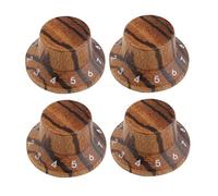 Kaish, confezione da 2 pomelli in legno stile LP/Strat, per chitarra e basso, con numeri da 1 a 10, in legno di acero/rosa/zebrato Pack of 4 Zebra Wood