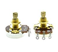 KAISH Confezione da 2 potenziometri metrici per chitarra e basso, con albero in ottone da 18 mm, potenziometri conici lineari B25K
